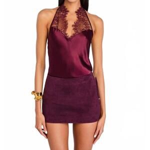 NEW SANS FAFF women's sienna lace top in bordeaux
